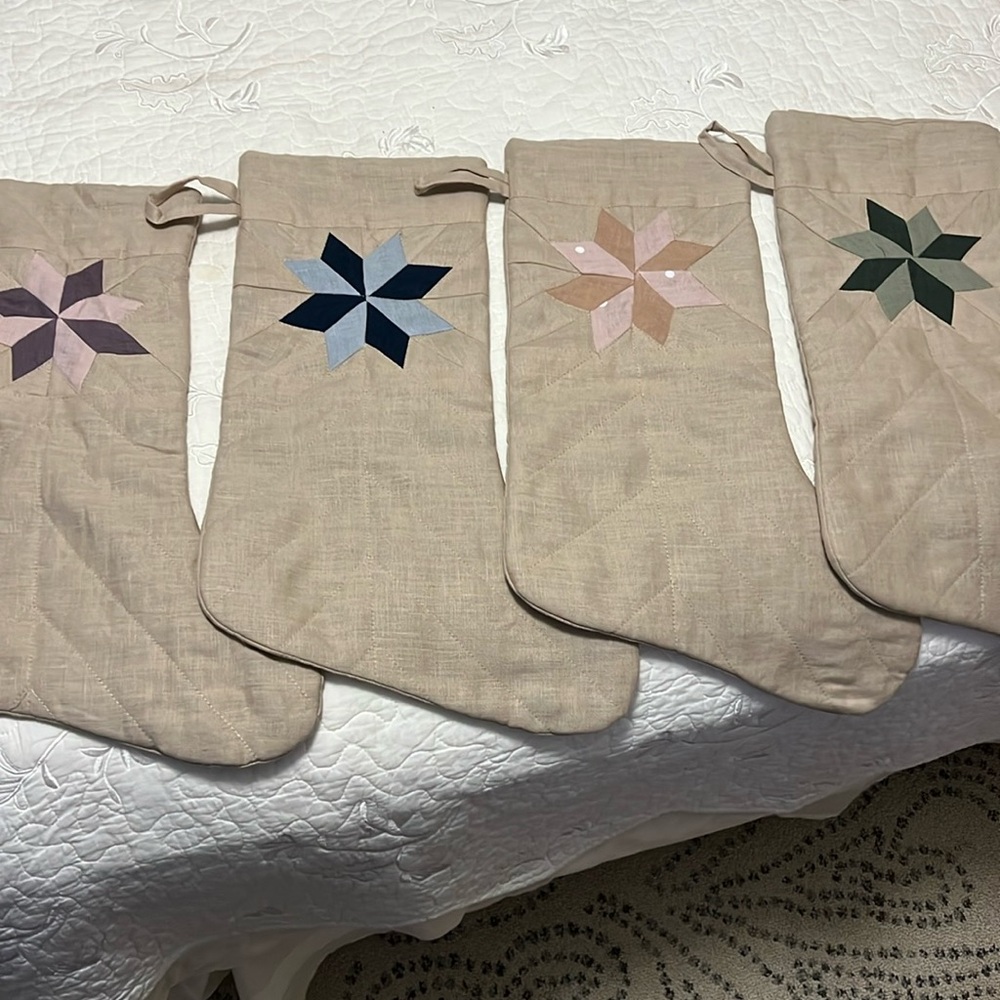 Set of 4 handmade holiday stockings
